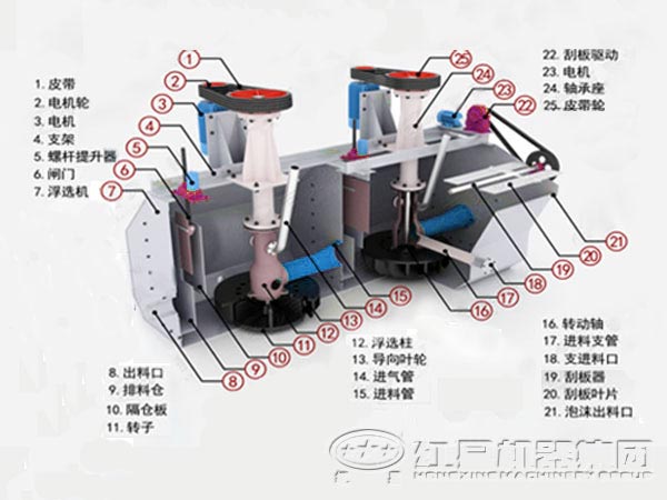 sf型浮選機結構