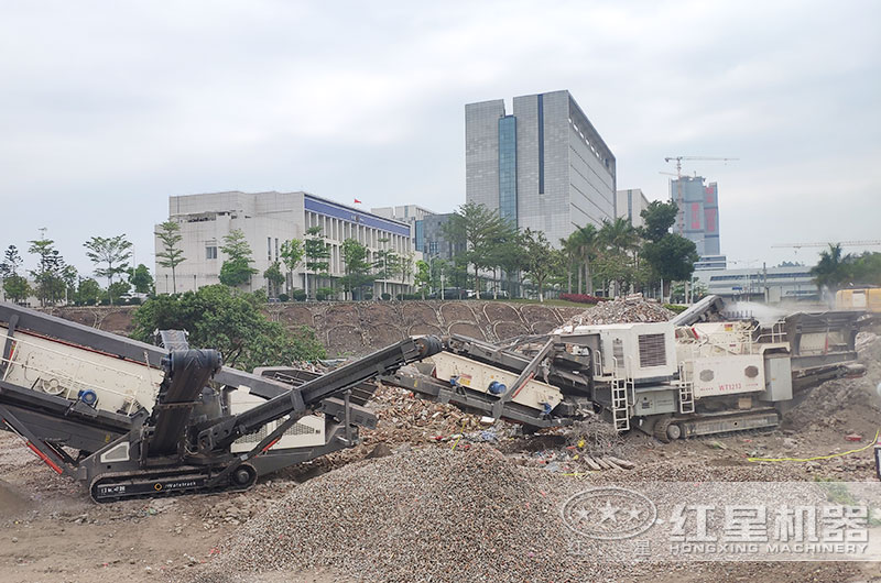 建渣處理現場實拍圖