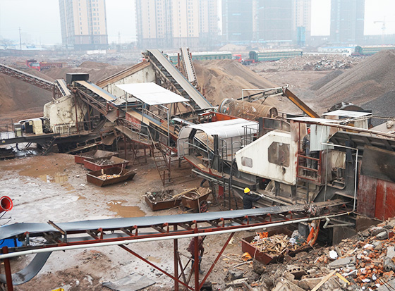 河南滎陽建筑垃圾處理生產線案例